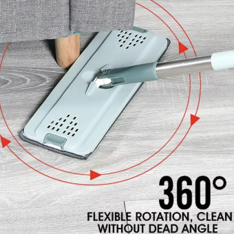 Flat Squeeze Mop com balde, Wringing Floor Cleaning, Microfiber Pads, uso molhado ou seco em madeira laminado, mão livre