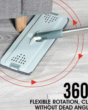 Flat Squeeze Mop com balde, Wringing Floor Cleaning, Microfiber Pads, uso molhado ou seco em madeira laminado, mão livre
