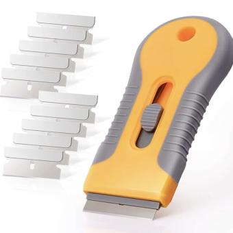 Glue Removal Blade Glass Oven Razor Scraper Plastic Handle Razor Scraper Spatula Car Film Tool Window Cleaning Blade Scraper