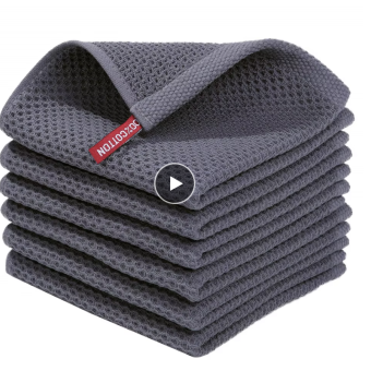 Homaxy Cotton Kitchen Towel Waffle Weave Wash DishCloth Kitchen Cloths Soft Absorbent Dish Cloth Hand Towels Cleaning Kitchen