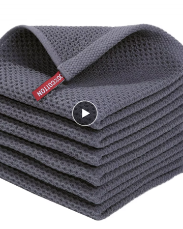 Homaxy Cotton Kitchen Towel Waffle Weave Wash DishCloth Kitchen Cloths Soft Absorbent Dish Cloth Hand Towels Cleaning Kitchen