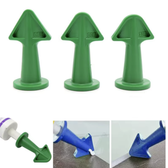3pcs Caulk Nozzle Applicator Silicone Caulking Tools Sealant Finishing Grout Kit Scraper Floor Cleaning Tile Dirt Spatula